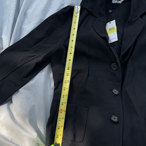 Leo mac Limited edition Black Wool Blend Button Front Blazer size 10 - Picture 6 of 9